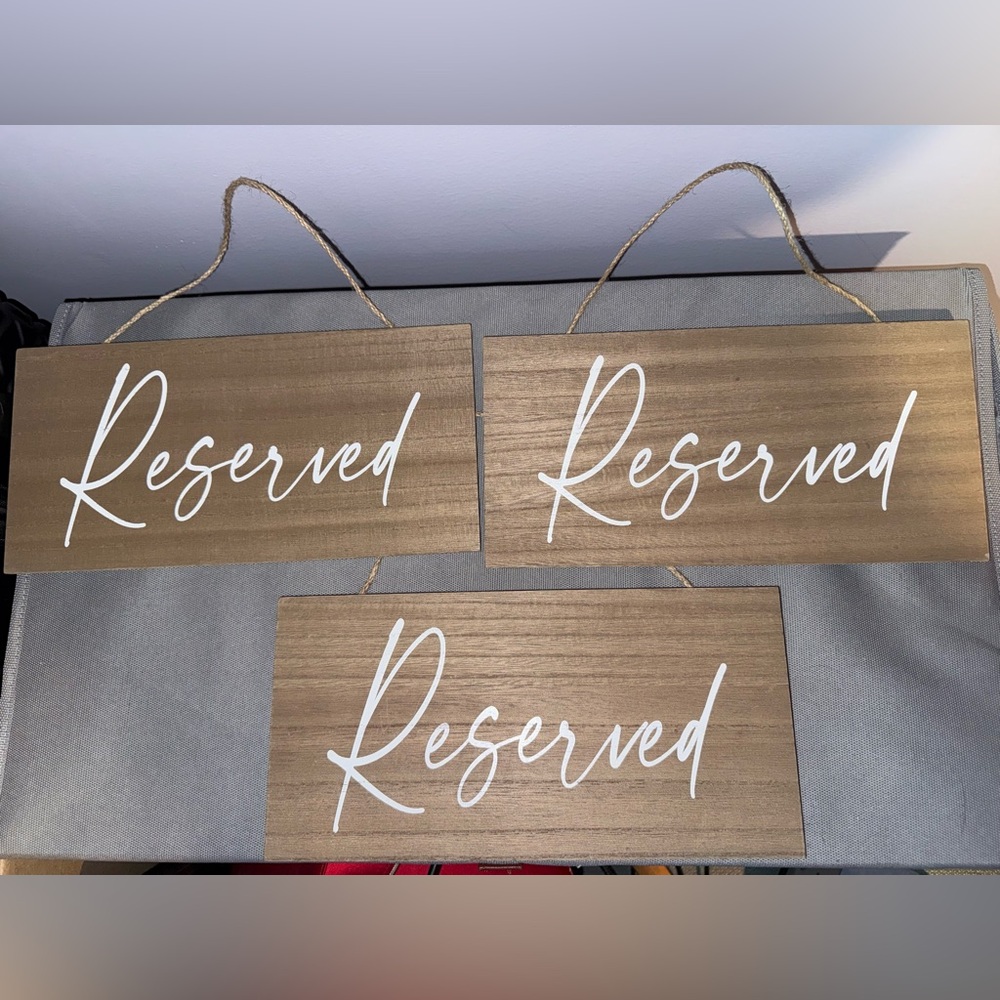 3 Studio His & Hers Reserved Wood Decor Hanging Signs
